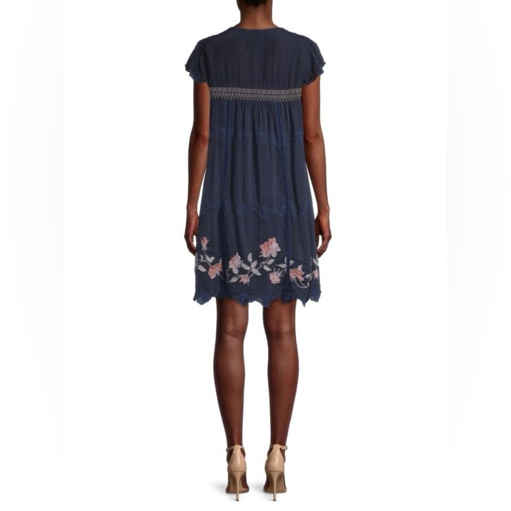 JOHNNY WAS Blue Edda Embroidered Dress XS - Picture 14 of 14